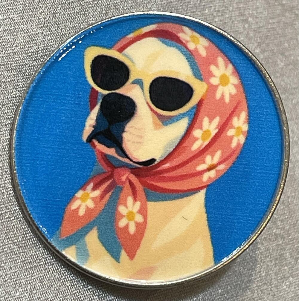 NWOT Retro Dog Brooch Lapel Pin 1950s 1960s Style Scarf Sunglasses Fashion